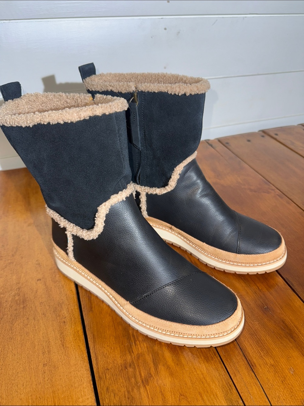 Tom’s leather and suede boots